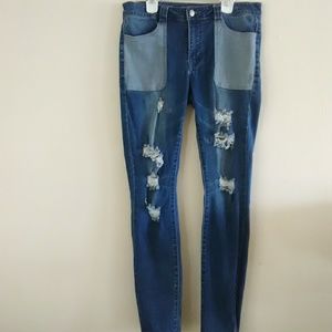 Wild Blue distressed skinny jeans